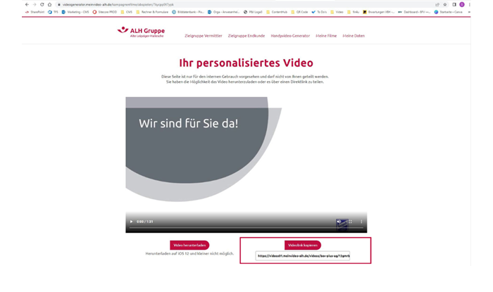 Screenshot Video teilen
