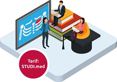 Grafik mit lernenden Studenten